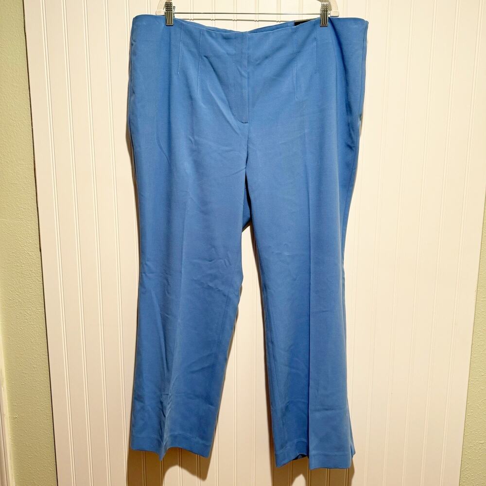 Talbots Blue Providence Pants Flare Leg High Waisted NEW Size 22 Petite - Picture 2 of 9